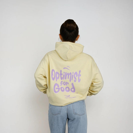 Optimist for Good. Boxy Hoodie in Butter Yellow