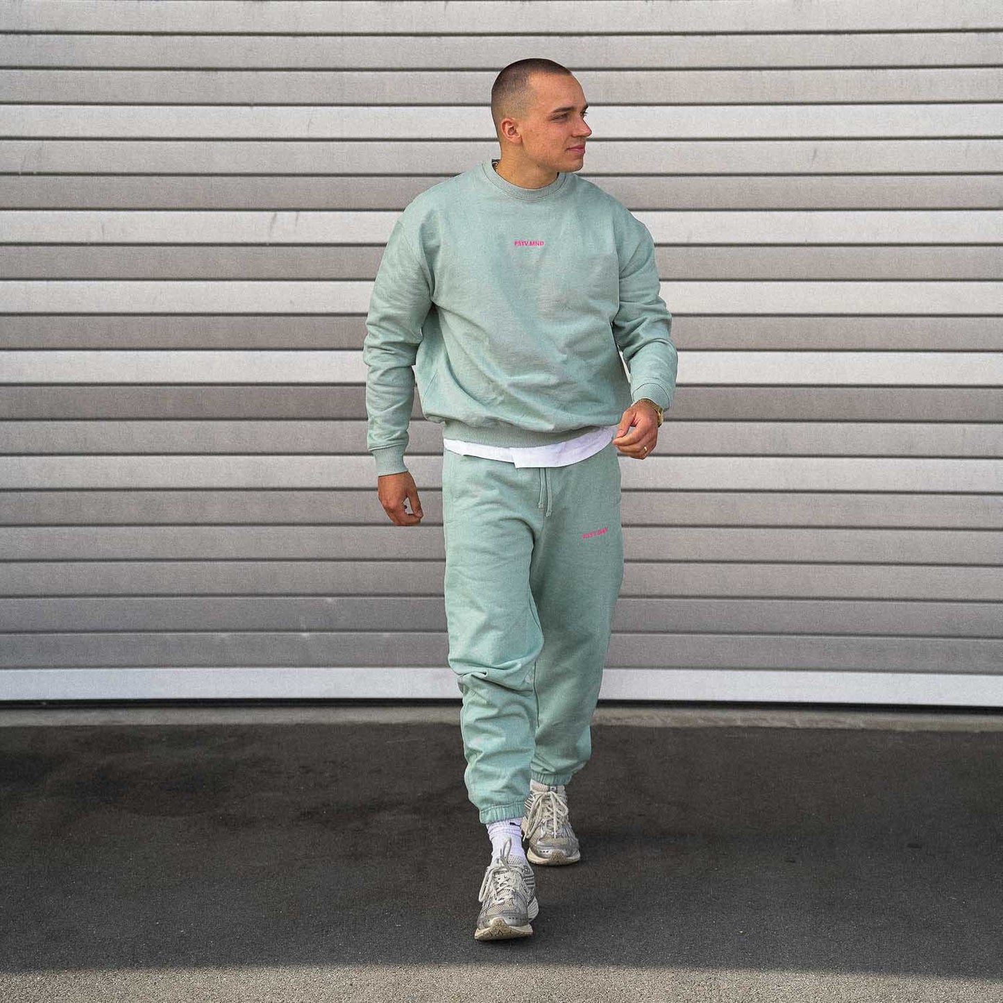 PSTV MND Boxy Bundle Sweatshirt & Basic Pants - Soft Sage