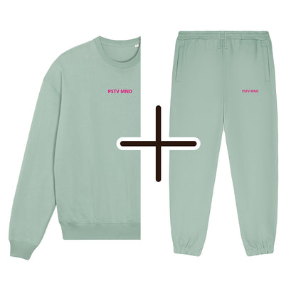 PSTV MND Boxy Bundle Sweatshirt & Basic Pants - Soft Sage