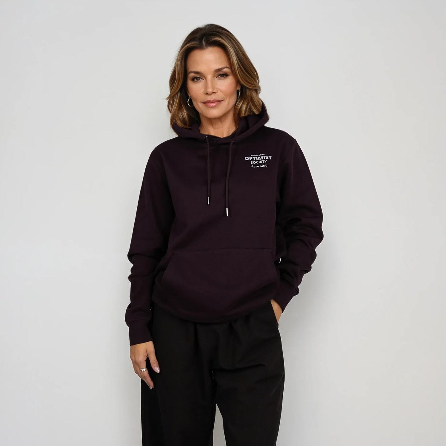 Member of the Optimist Society. Classic Hoodie in Mahagony Brown