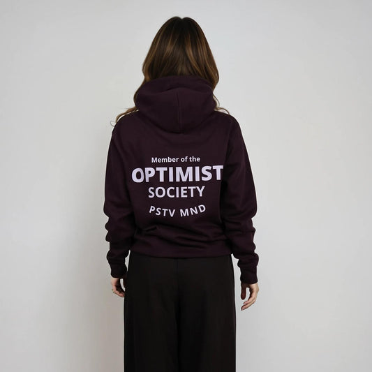 Member of the Optimist Society. Classic Hoodie in Mahagony Brown
