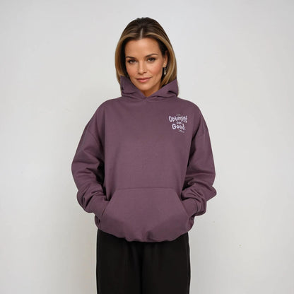 Optimist for Good. Boxy Hoodie in Mocha