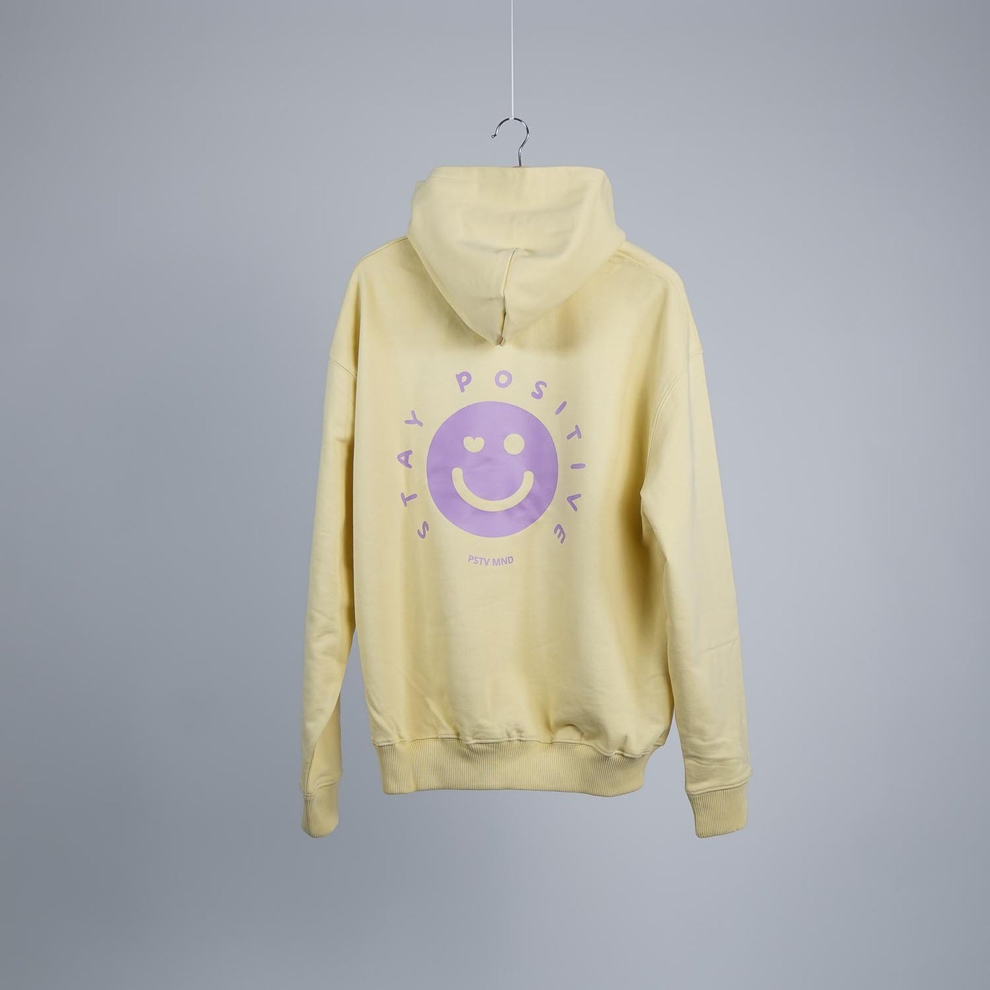 Stay Positive. Boxy Hoodie in Butter Yellow.