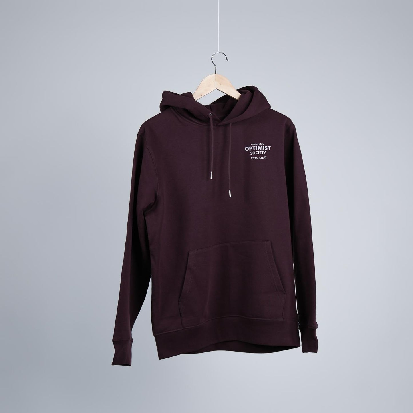 Member of the Optimist Society. Classic Hoodie in Mahagony Brown