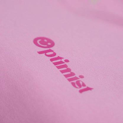 Optimist. Crewneck in Playful Bubblegum.